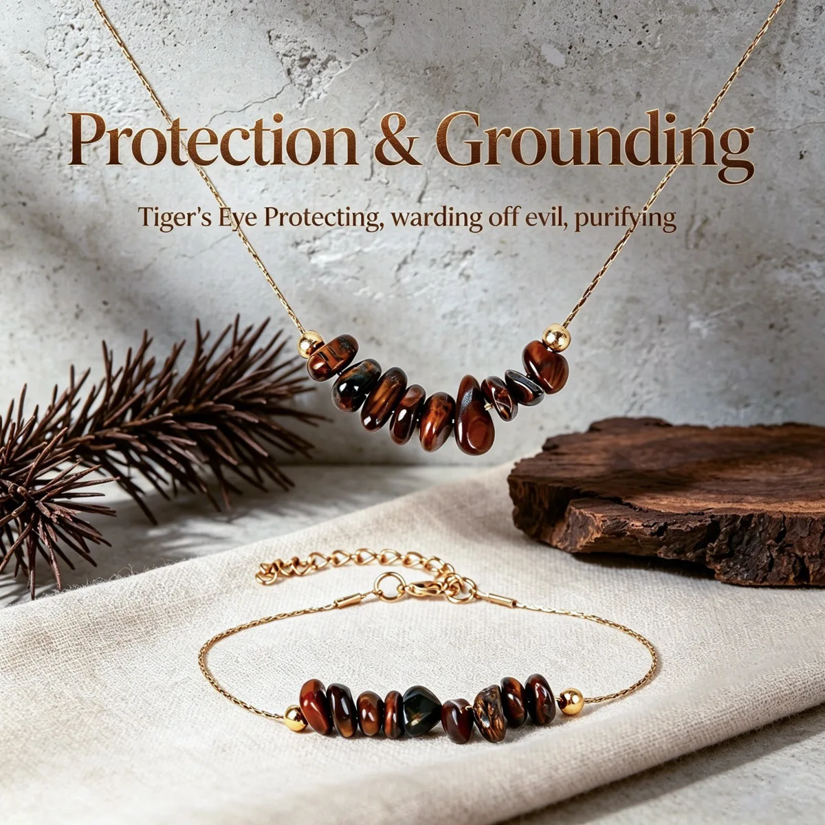 Vintage Vibes Fashion - 2pcs Women's Tiger's Eye Protection Jewelry
