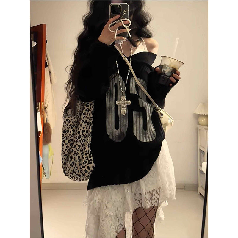 Vintage Fashion Japan - Black Pullover Sweet Subculture Autumn Winter