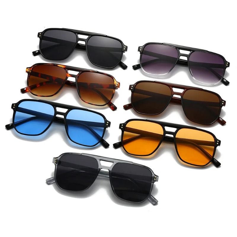 Vintage Fashion Glasses - Vintage Men Women Double Bridges Sunglasses