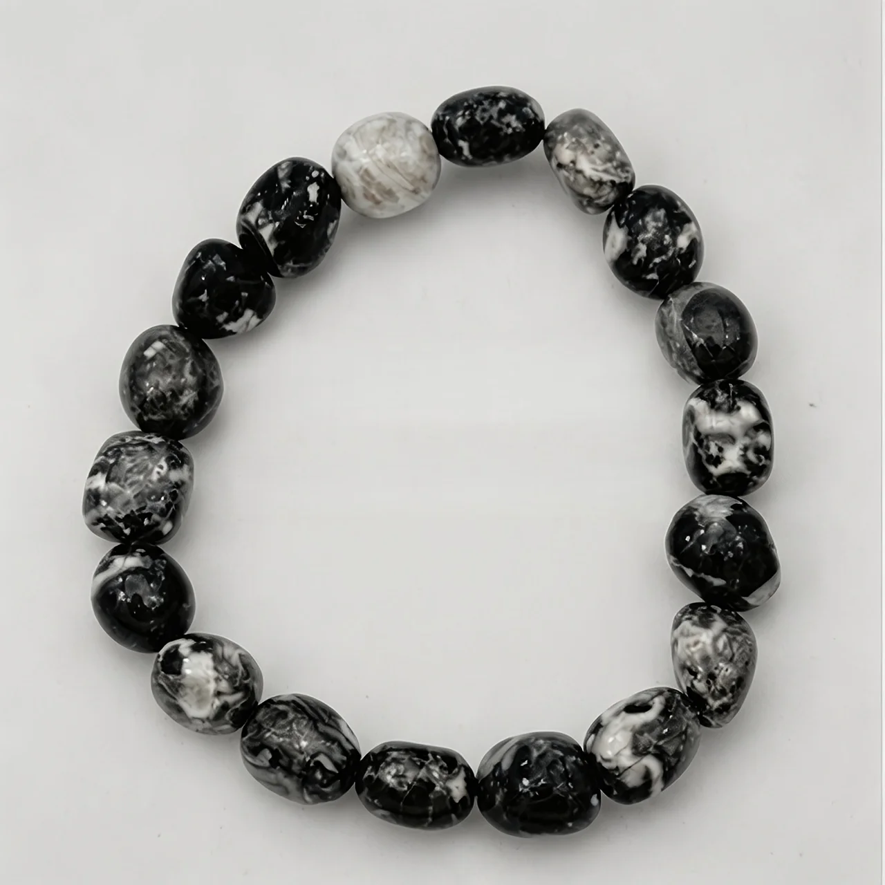 Vintage Vibes Fashion - 1pc 10Mm Zebra Stone Barrel Bead