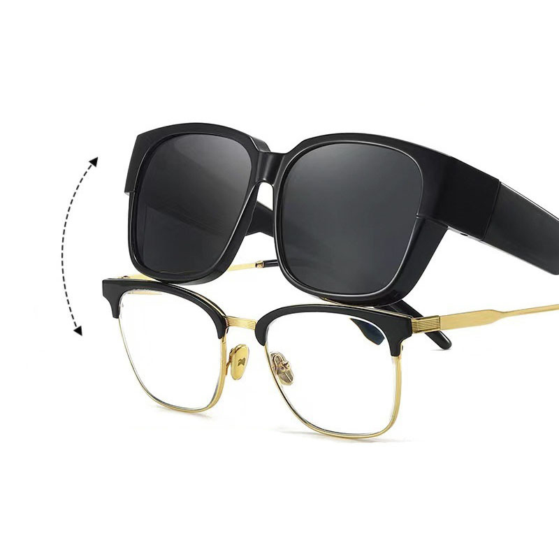 Vintage Fashion Glasses - Vintage Travel Sunglasses Set Cover Over