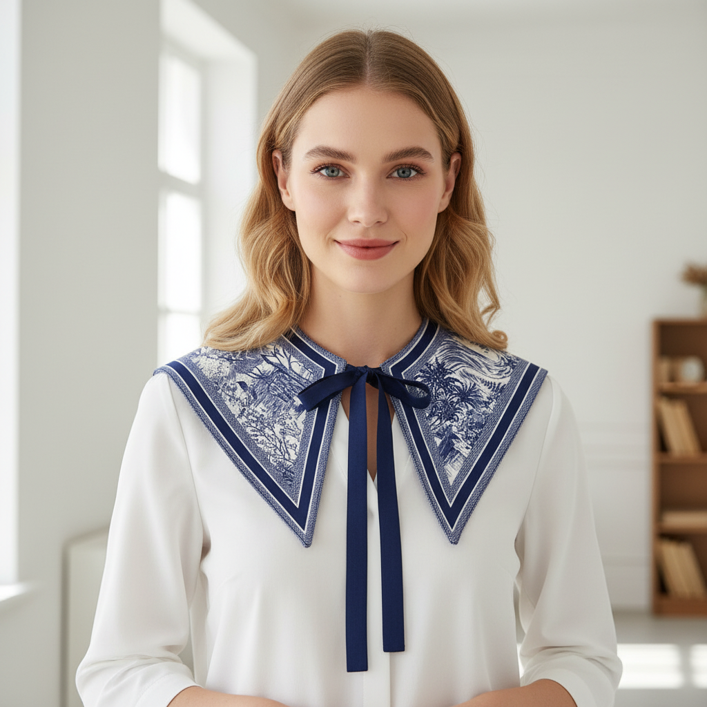 Vintage Fashion Jersey - Fashion Detachable Shirt Fake Collar Floral