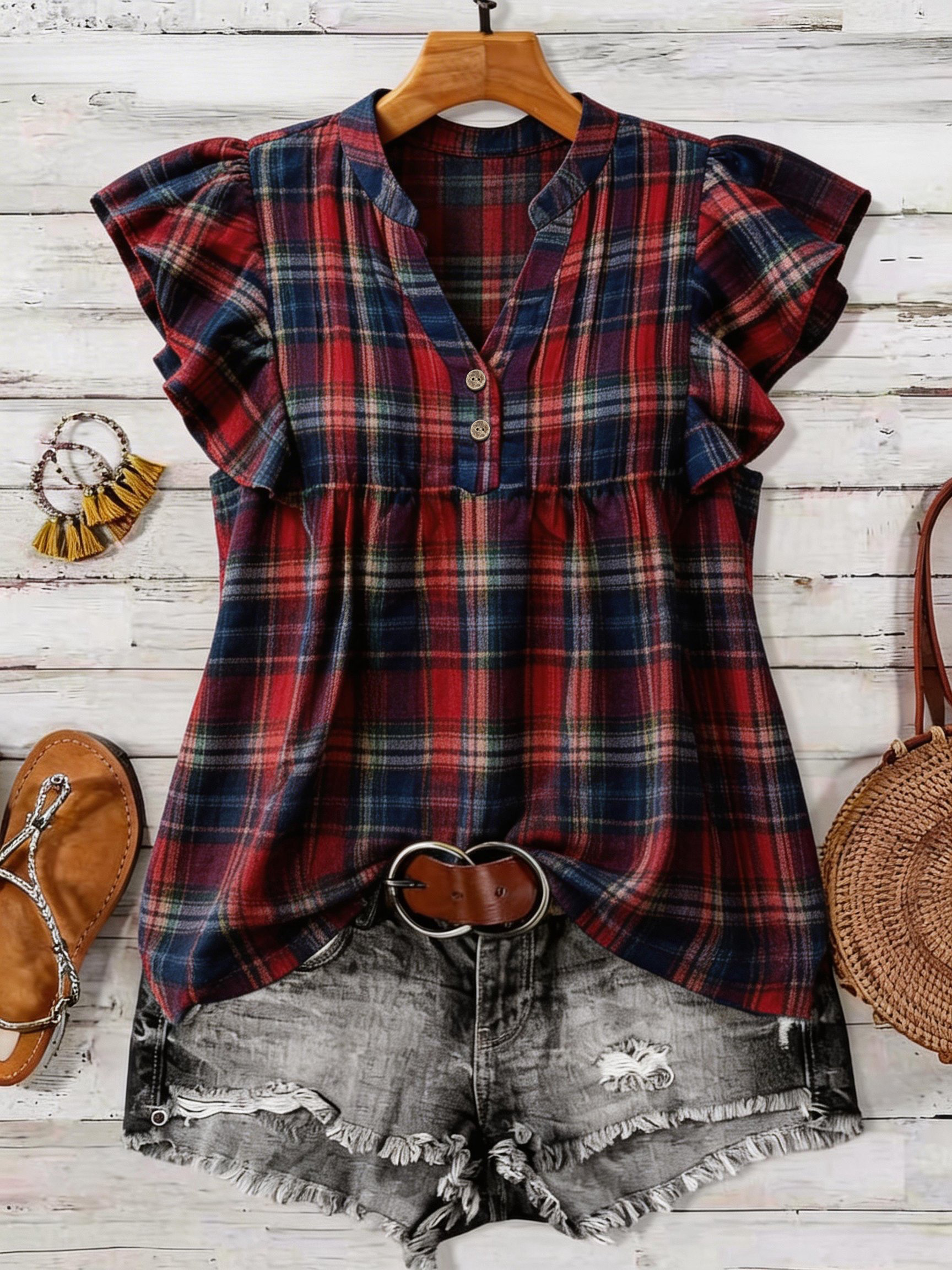 Vintage Fashion Jersey - plus Size Retro round Neck Printed