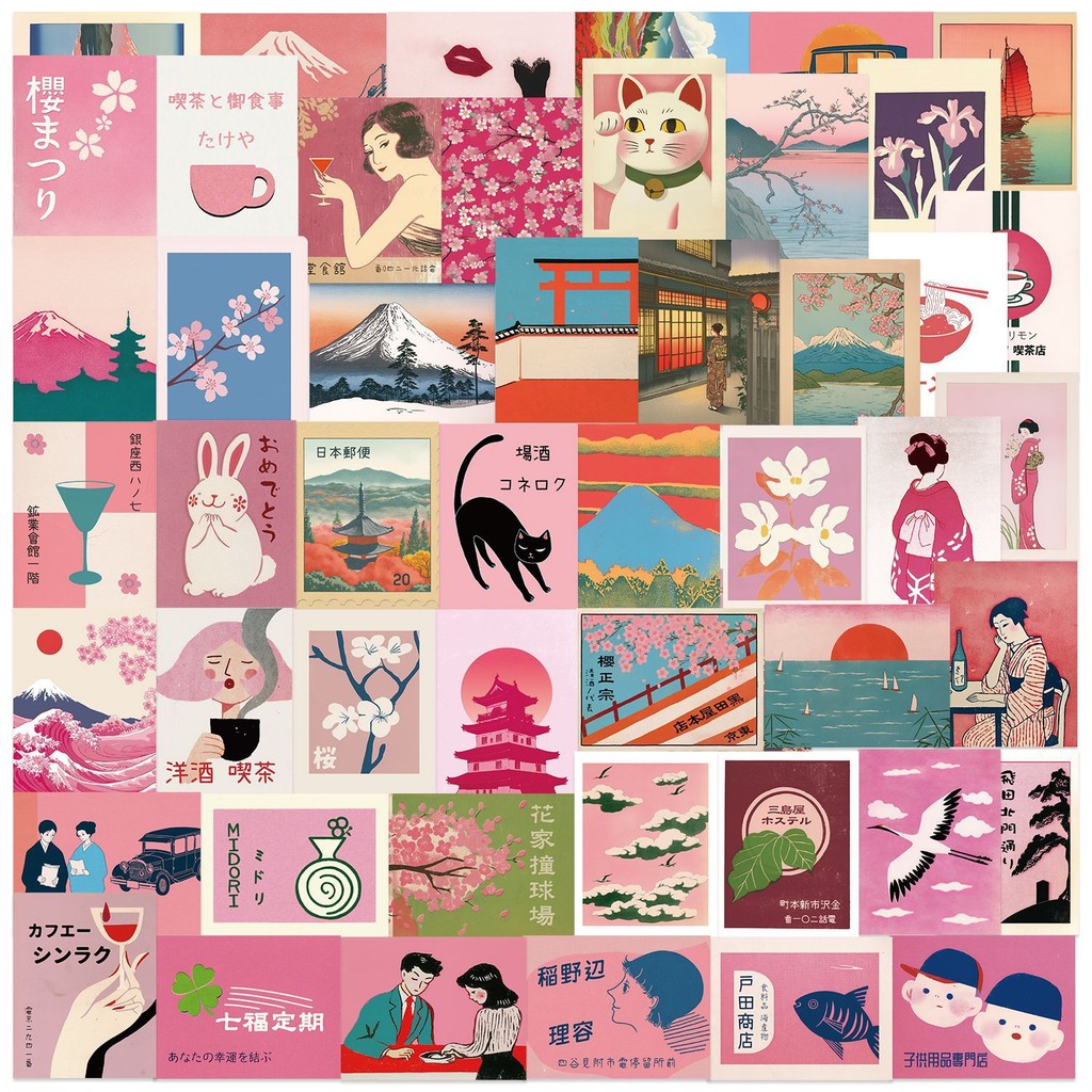50PCS Vintage Pink Japanese Ae – Vintage Fashion Magazine Bewertung und Preis