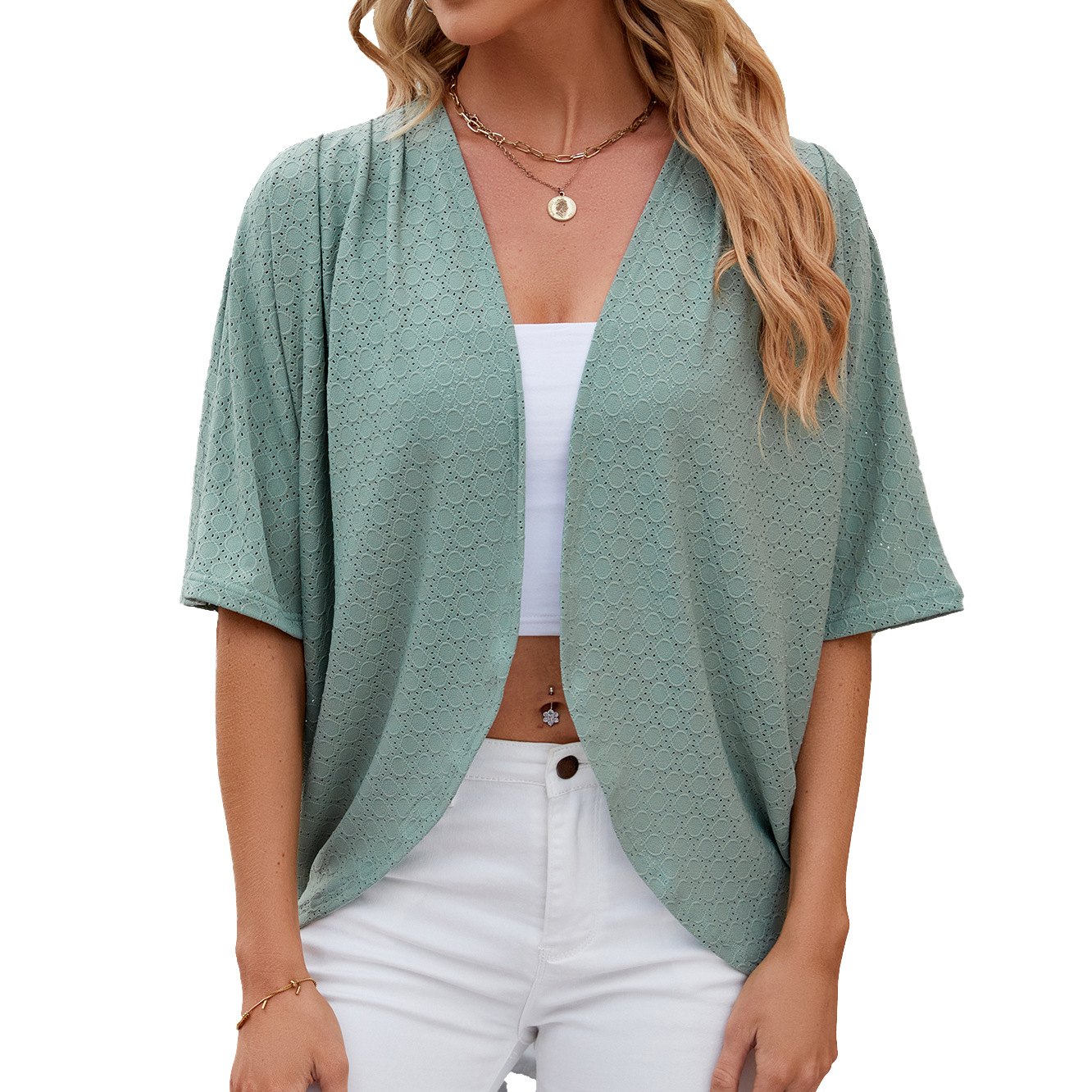 2024 Elegant Women's Mid Sleev – Crochet Top Boho Bewertung und Preis