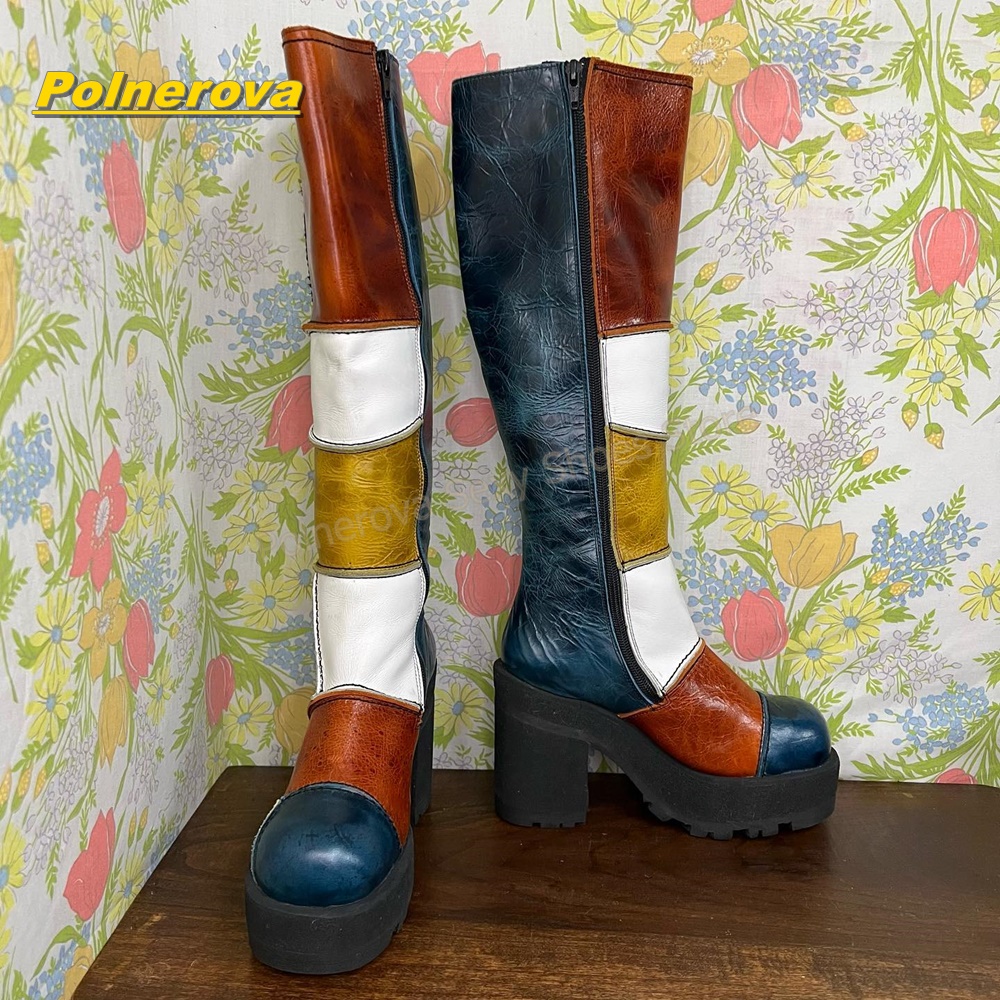 Women Retro Patchwork Leather  – Vintage Y2K Bewertung und Preis