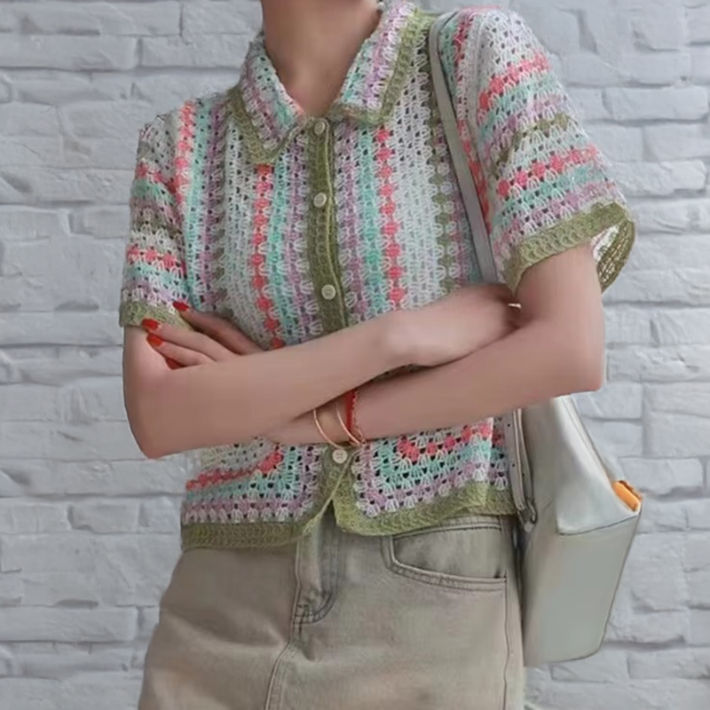 Button Up Crochet Shirt for Wo – Crochet Top Boho Bewertung und Preis