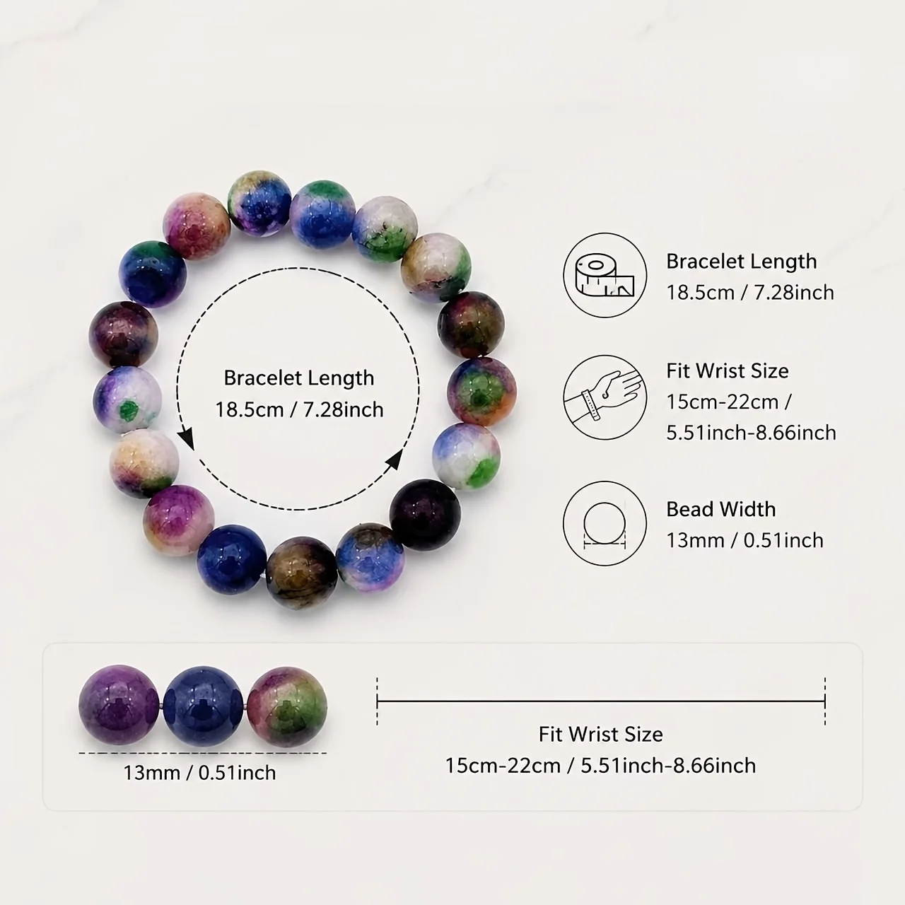 1pc 13Mm Iridescent Pattern Na – Vintage Vibes Fashion Bewertung und Preis