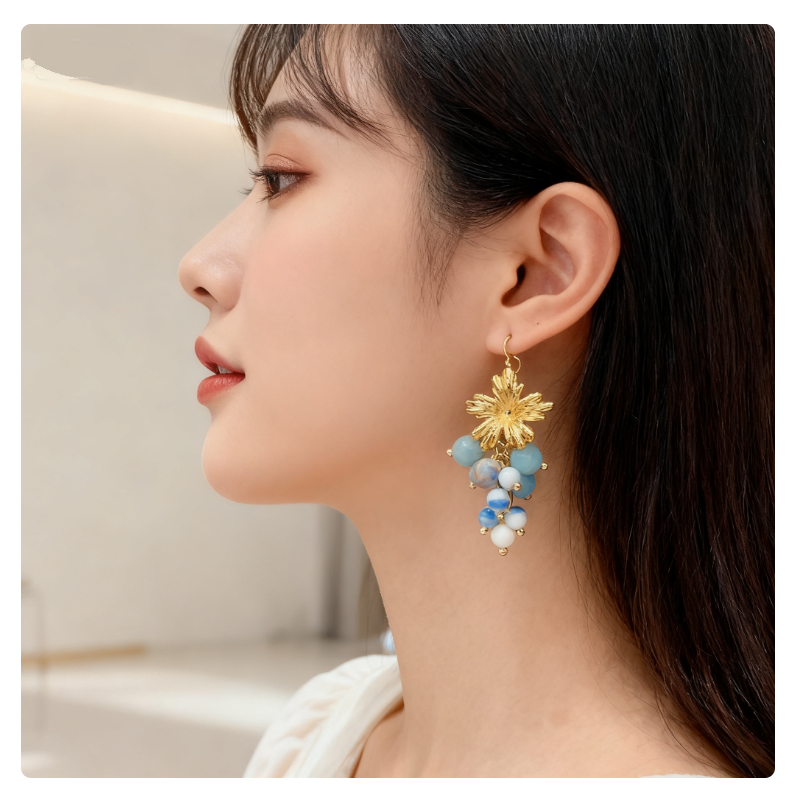 Turquoise Grape Cluster Stud E – Vintage Fashion Influencers Bewertung und Preis