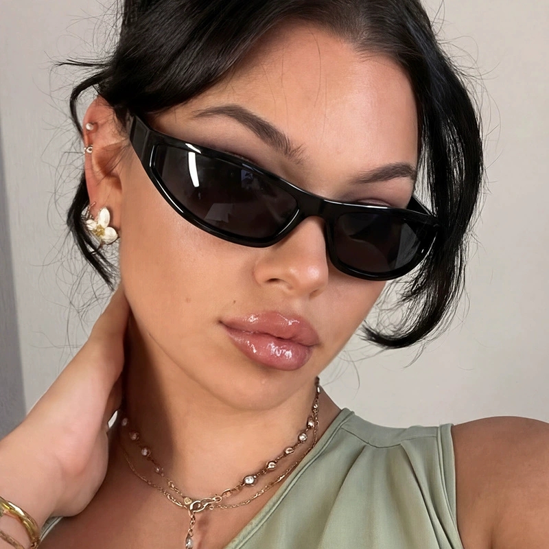 Y2K Narrow Rectangle Wrap Arou – Vintage Fashion Glasses Bewertung und Preis