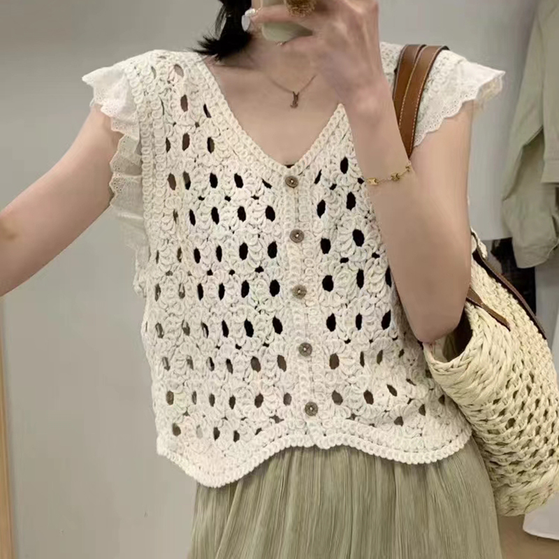 Ruffle Trim Crochet Vest Top B – Crochet Top Boho Bewertung und Preis