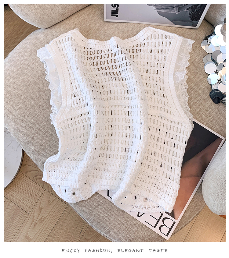 Ruffle Trim Crochet Vest Top B – Crochet Top Boho Bewertung und Preis