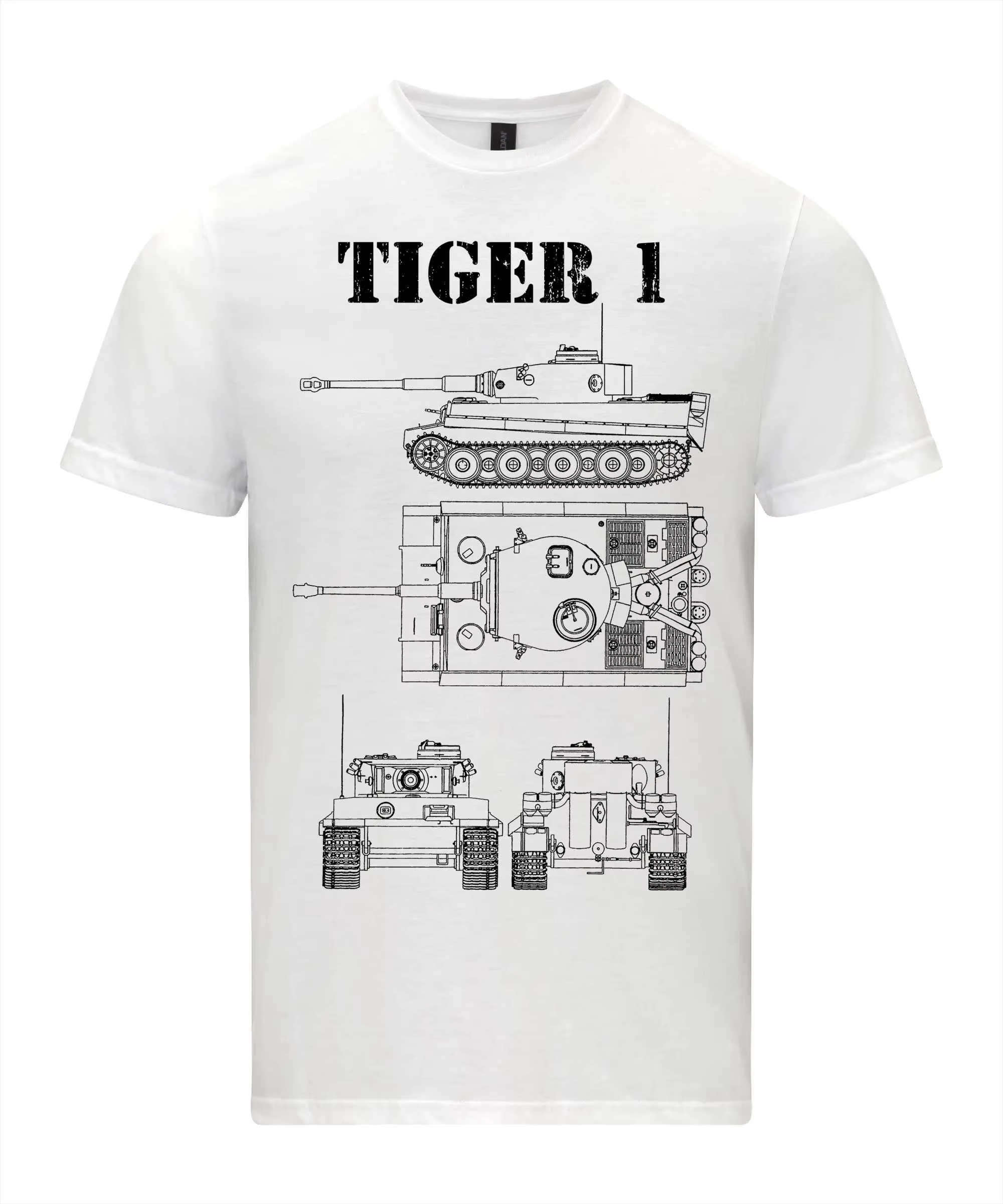 Tiger 1 Tank T-Shirt Technical – Vintage Fashion Drawings Bewertung und Preis