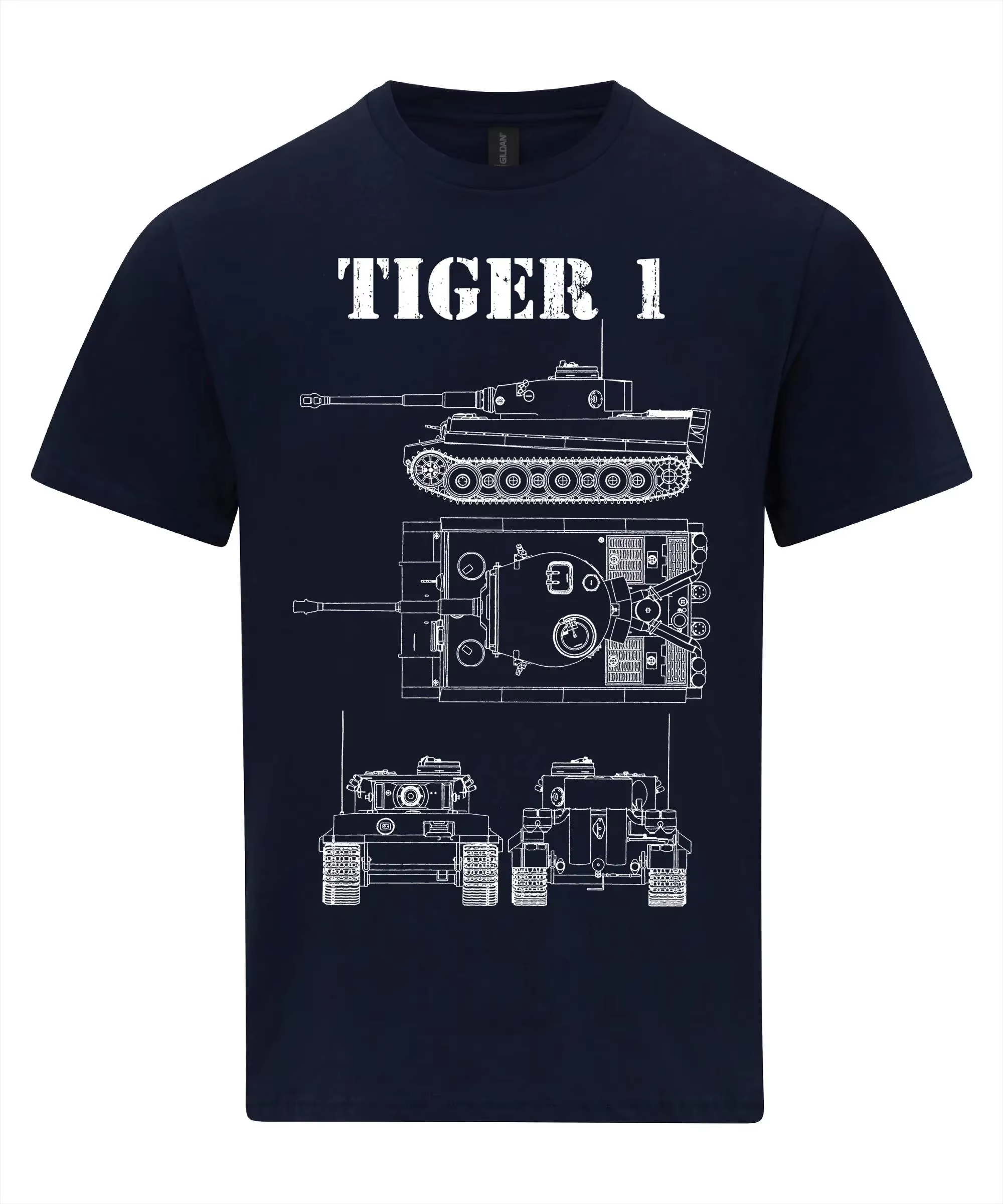 Tiger 1 Tank T-Shirt Technical – Vintage Fashion Drawings Bewertung und Preis