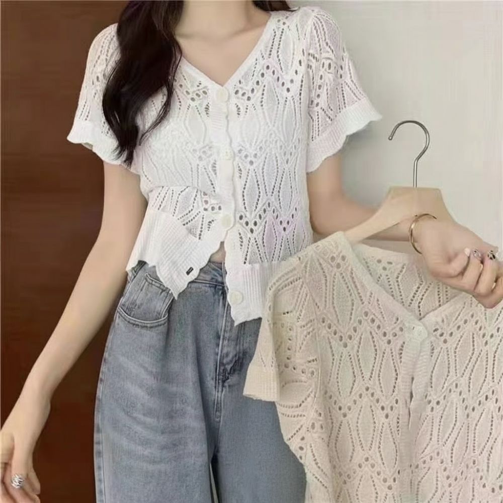 Fashion V-Neck Crochet Top Ope – Crochet Top Boho Bewertung und Preis
