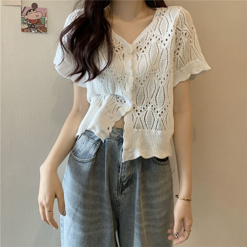 Fashion V-Neck Crochet Top Ope – Crochet Top Boho Bewertung und Preis