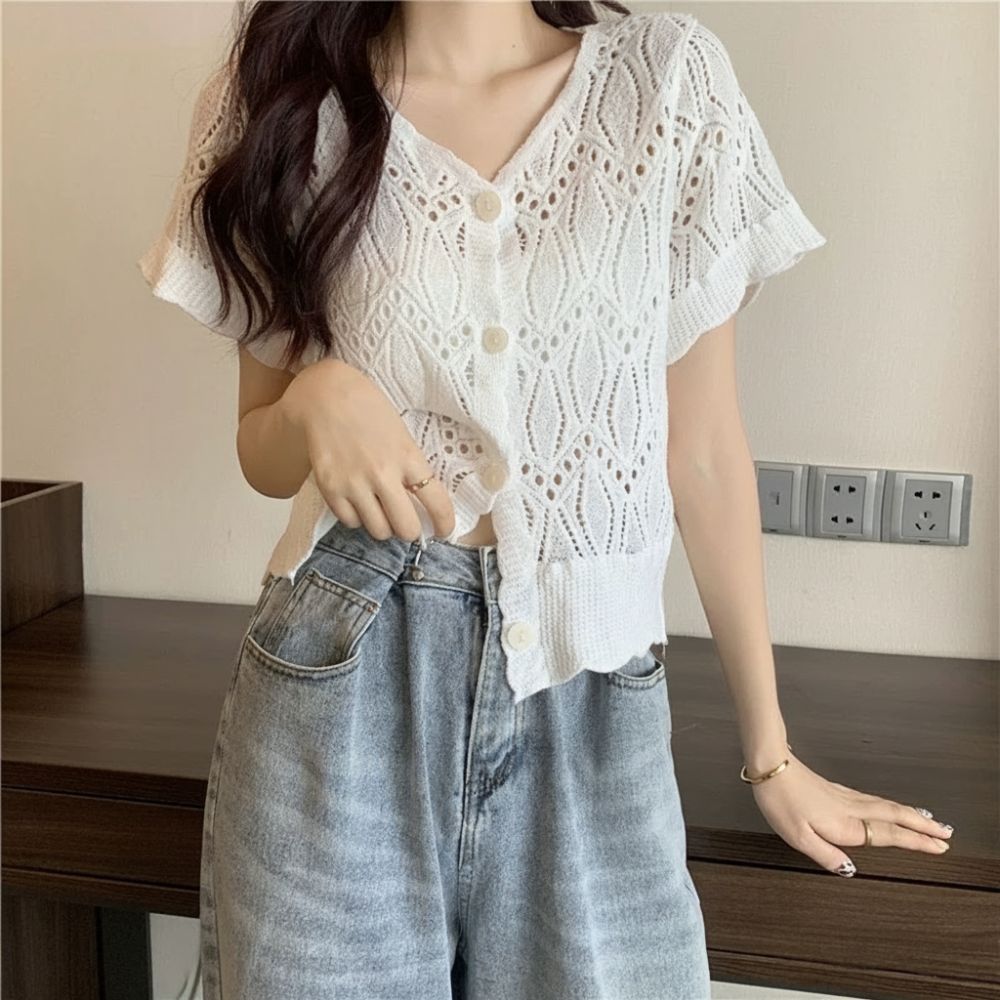 Fashion V-Neck Crochet Top Ope – Crochet Top Boho Bewertung und Preis