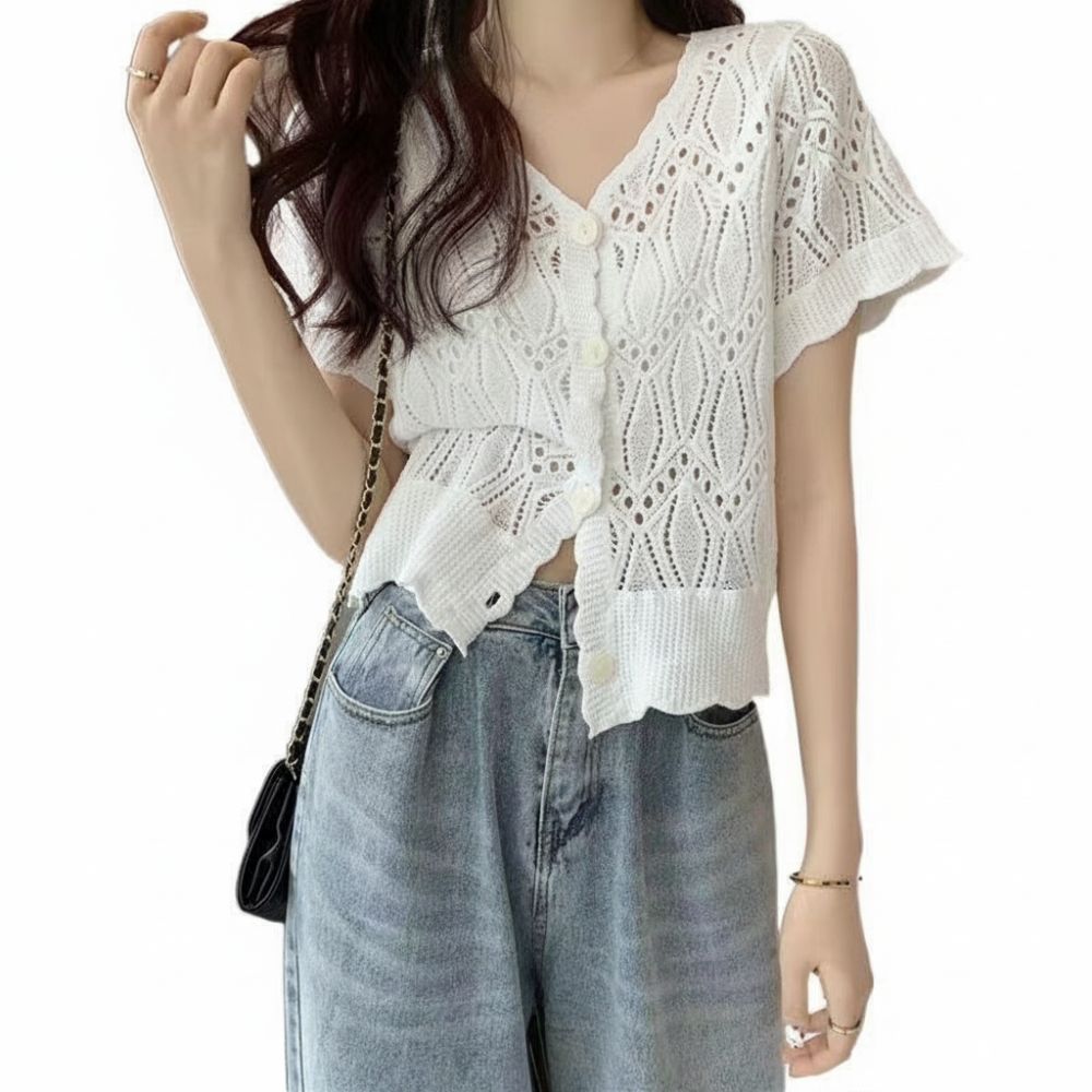 Fashion V-Neck Crochet Top Ope – Crochet Top Boho Bewertung und Preis