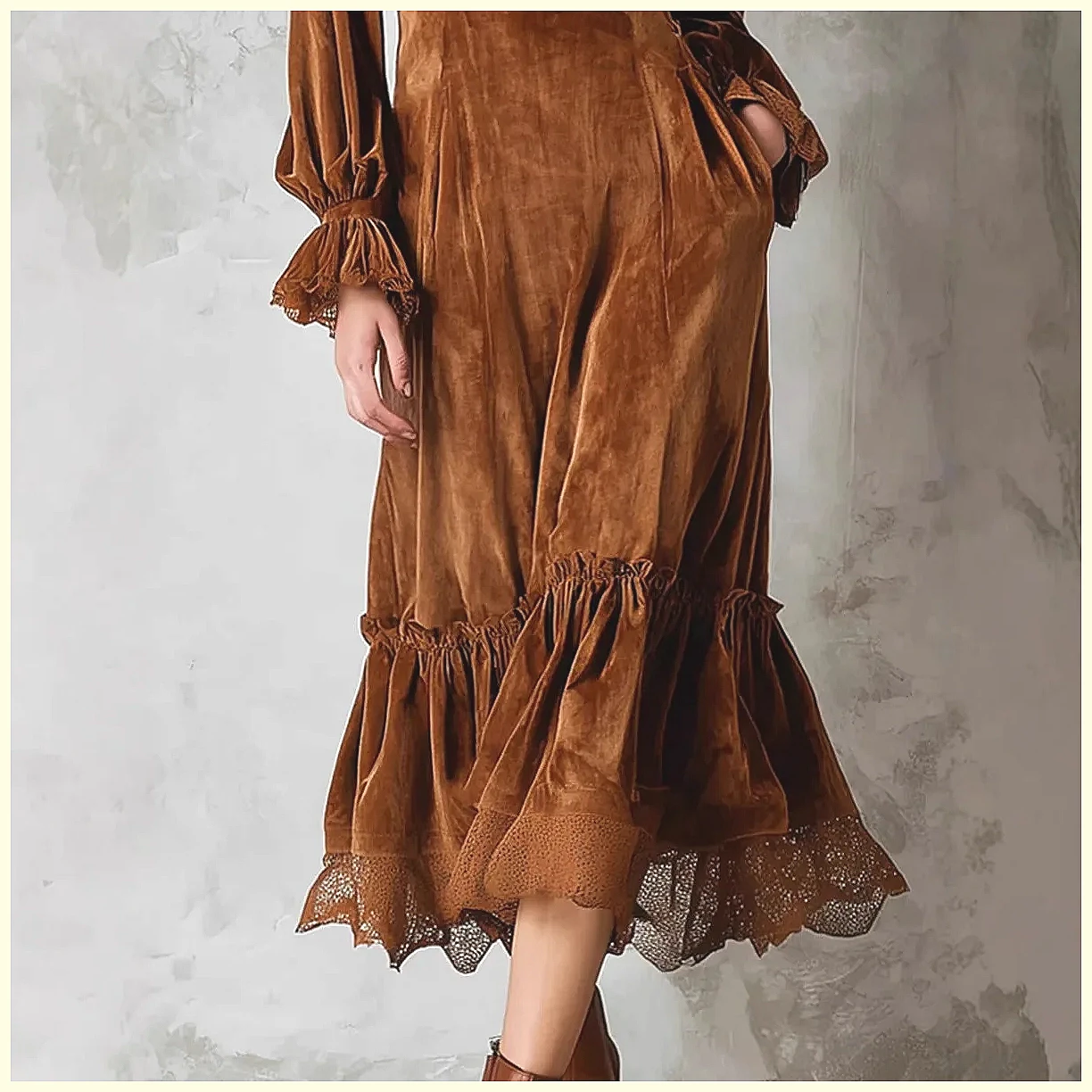 Vintage Velvet Maxi Dress V-Ne – Vintage Y2K Bewertung und Preis