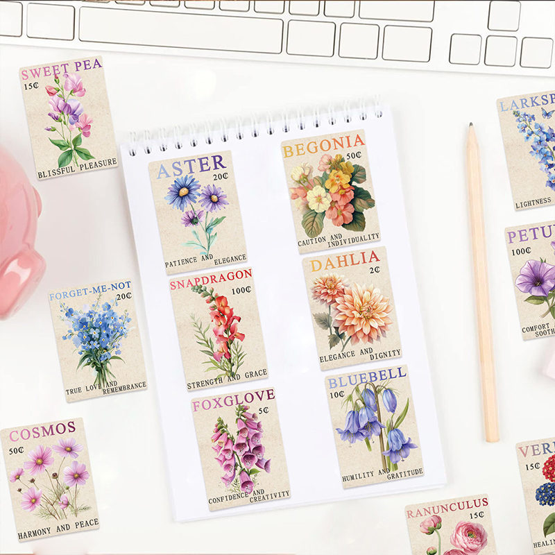 50PCS Vintage Flower Postage S – Vintage Fashion Magazine Bewertung und Preis