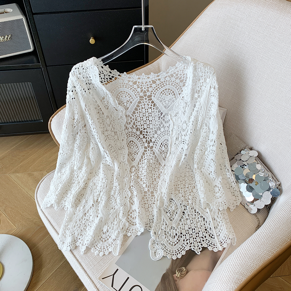 Sheer Crochet Cardigan Open Fr – Crochet Top Boho Bewertung und Preis