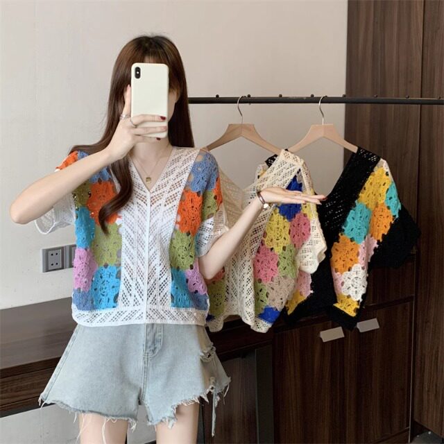 Floral Crochet Knit Top for Wo – Crochet Top Boho Bewertung und Preis