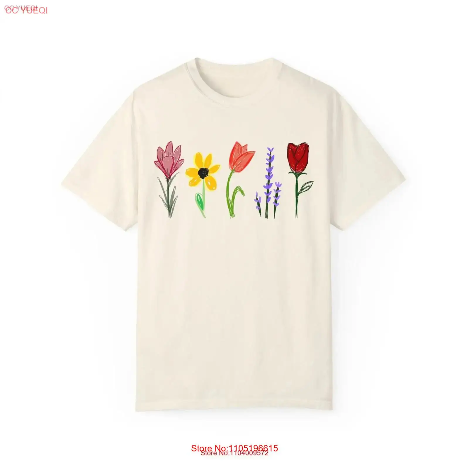 Floral Doodle T shirt Cute Dra – Vintage Fashion Drawings Bewertung und Preis