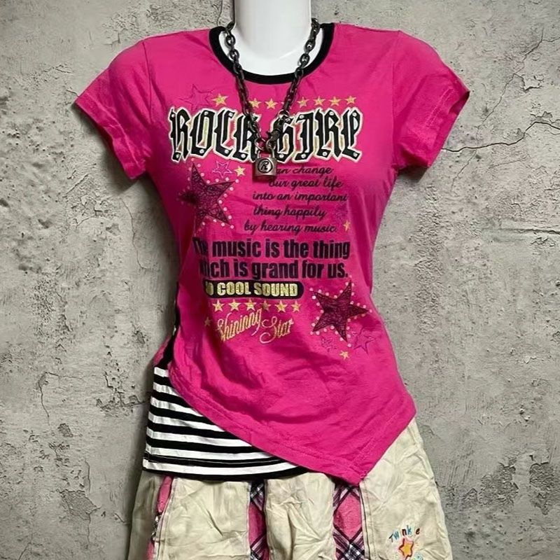 Y2K Summer Fake Two Pieces Cas – Vintage Y2K Bewertung und Preis