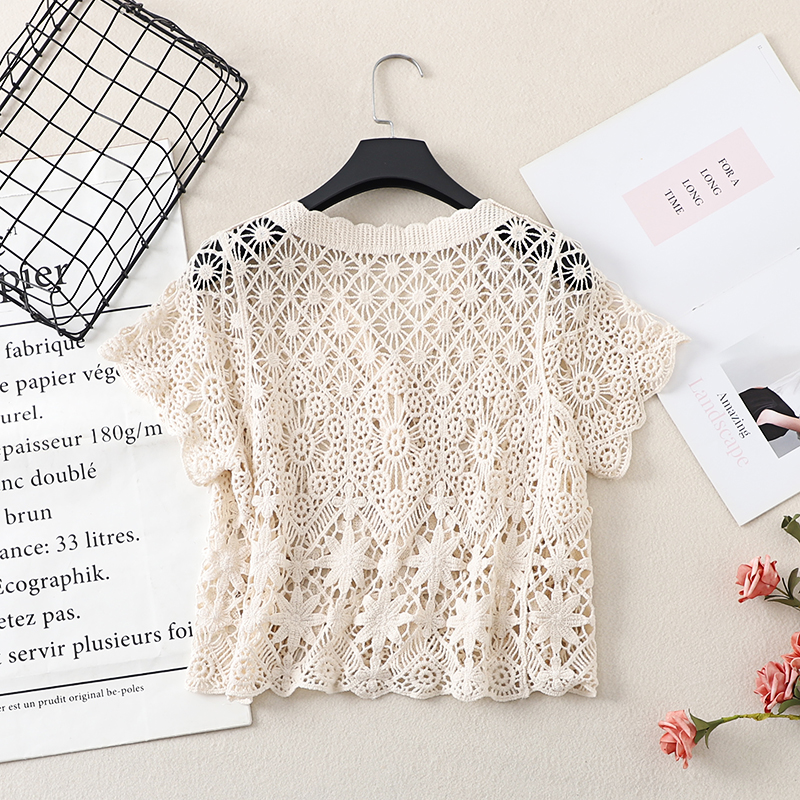Boho Crochet Knit Top Short Sl – Crochet Top Boho Bewertung und Preis