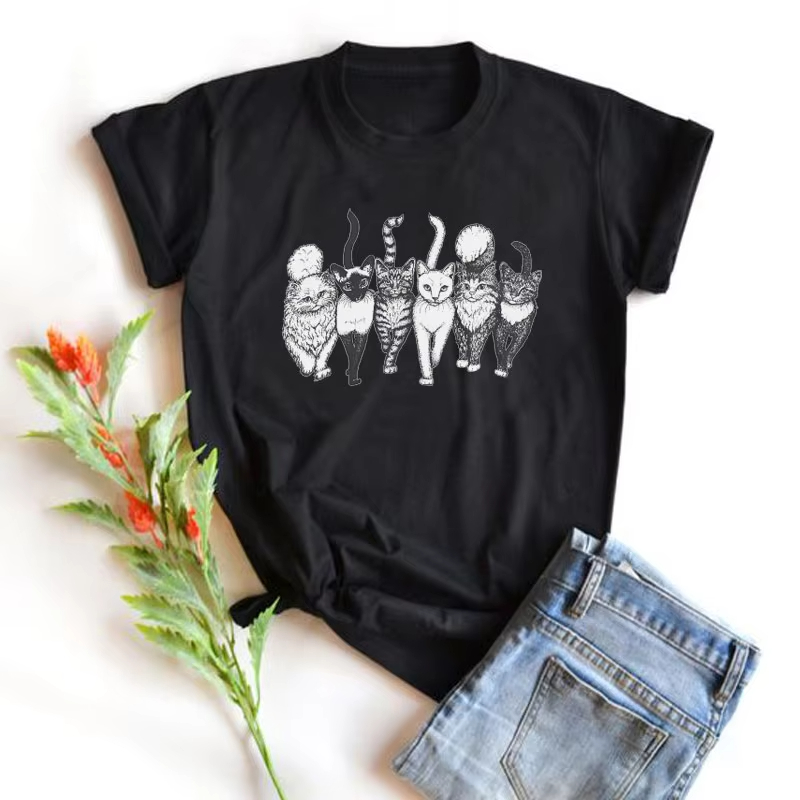 Cat Gang Drawing Women T-Shirt – Vintage Fashion Drawings Bewertung und Preis