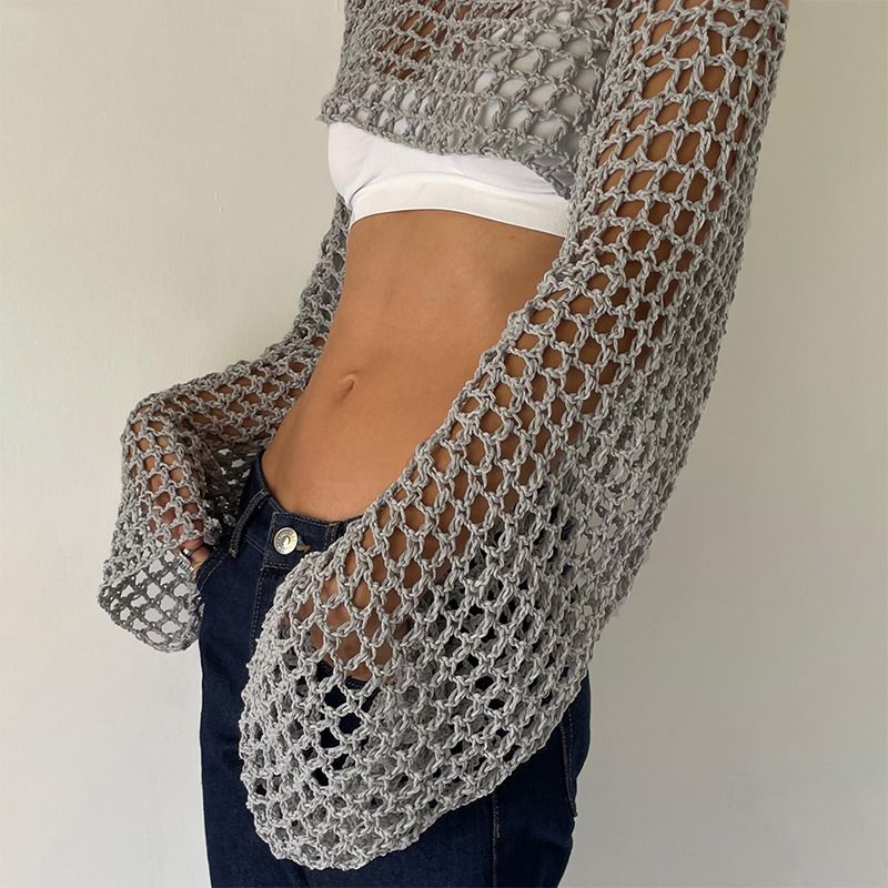 Long Sleeve Crochet Crop Top S – Crochet Top Boho Bewertung und Preis