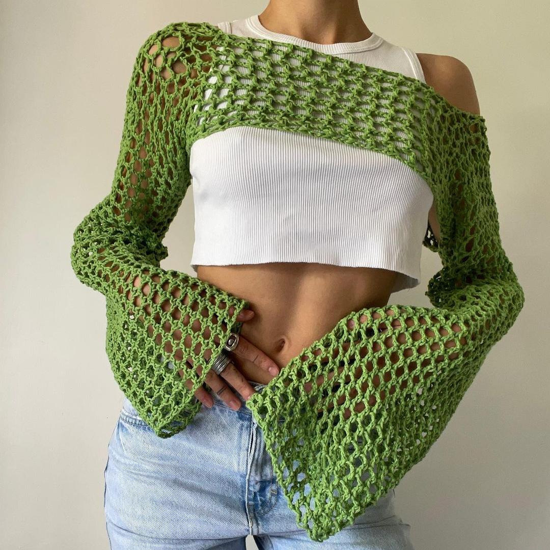 Long Sleeve Crochet Crop Top S – Crochet Top Boho Bewertung und Preis