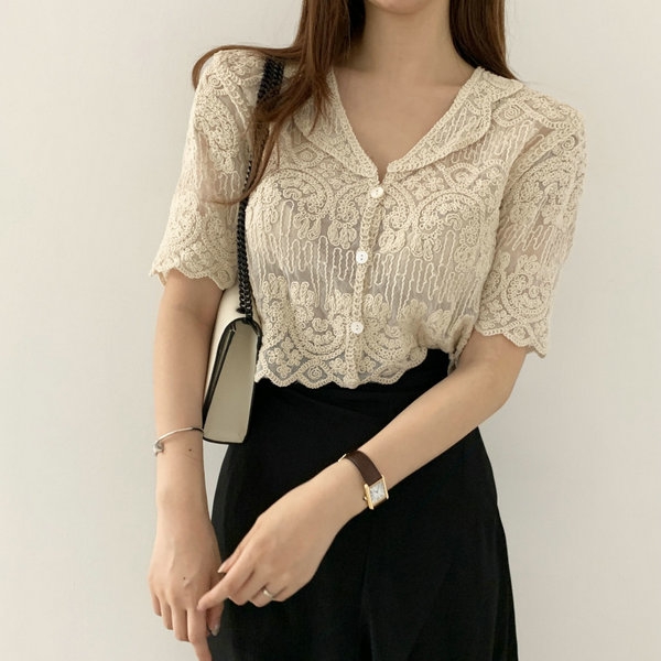 Sheer Embroidery Lace Blouse C – Crochet Top Boho Bewertung und Preis