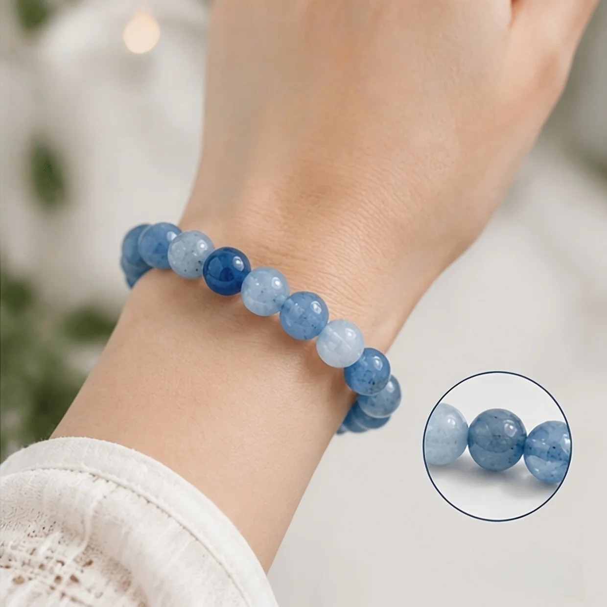 2pcs 8Mm Ocean Blue Aventurine – Vintage Vibes Fashion Bewertung und Preis
