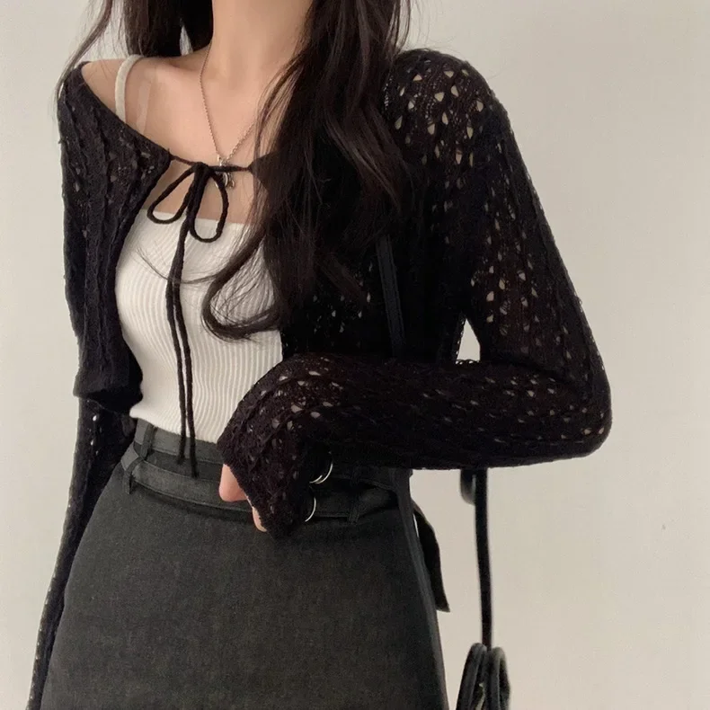 Women Tie Front Crop Cardigan  – Crochet Top Boho Bewertung und Preis
