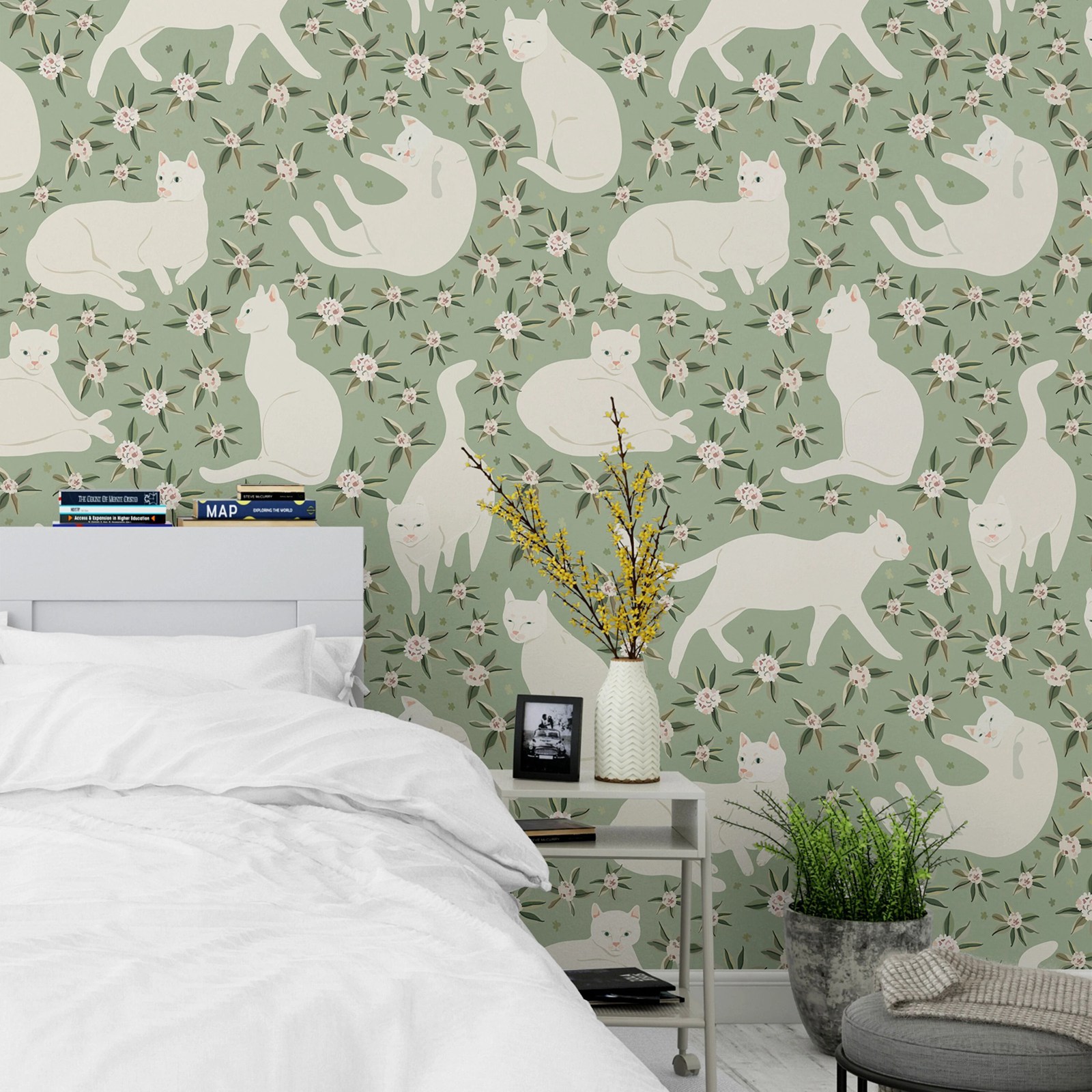 Vintage Wallpaper Cute Cat, Pe – Vintage Fashion Wallpaper Bewertung und Preis